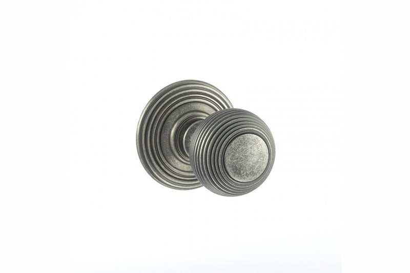 Old English Ripon Solid Brass Reeded Mortice Knob Concealed Fix Rose (Latch & Hinges Included)