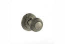 Old English Ripon Solid Brass Reeded Mortice Knob Concealed Fix Rose (Latch & Hinges Included) Door Knob Atlantic Set Matt Gun Metal 