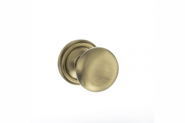 Old English Harrogate Solid Brass Mushroom Mortice Knob Concealed Fix Rose