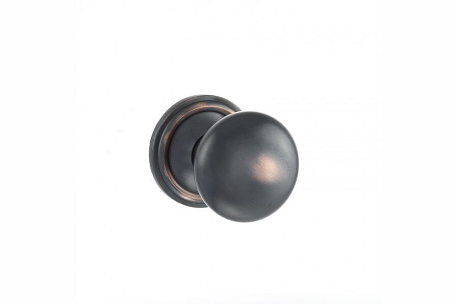 Old English Harrogate Solid Brass Mushroom Mortice Knob Concealed Fix Rose (Latch & Hinges Included) Mortice Knob Atlantic Set Antique Copper 