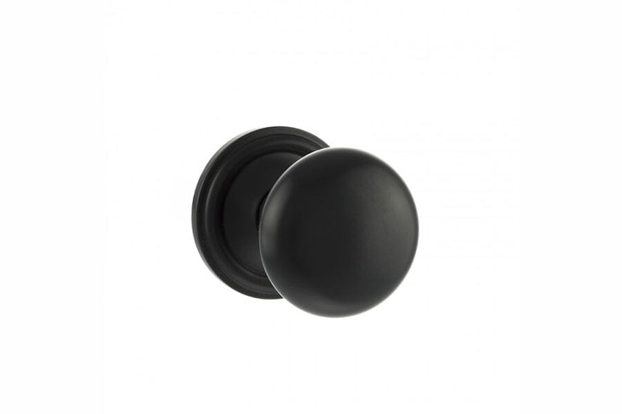 Old English Harrogate Solid Brass Mushroom Mortice Knob Concealed Fix Rose (Latch & Hinges Included) Mortice Knob Atlantic Set Matt Black 