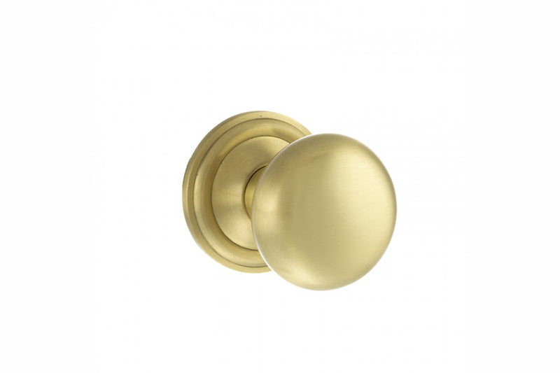 Old English Harrogate Solid Brass Mushroom Mortice Knob Concealed Fix Rose (Latch & Hinges Included)