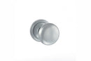 Old English Harrogate Solid Brass Mushroom Mortice Knob Concealed Fix Rose (Latch & Hinges Included) Mortice Knob Atlantic Set Satin Chrome 