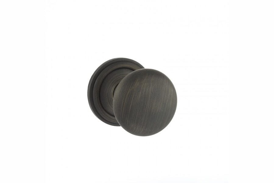 Old English Harrogate Solid Brass Mushroom Mortice Knob Concealed Fix Rose (Latch & Hinges Included) Mortice Knob Atlantic Set Urban Bronze 
