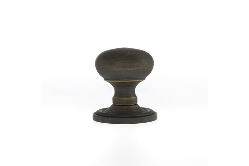 Old English Harrogate Solid Brass Mushroom Mortice Knob Concealed Fix Rose