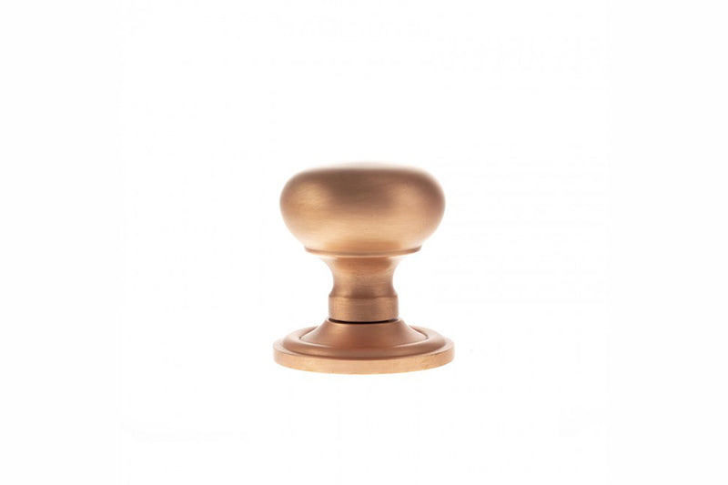 Old English Harrogate Solid Brass Mushroom Mortice Knob Concealed Fix Rose