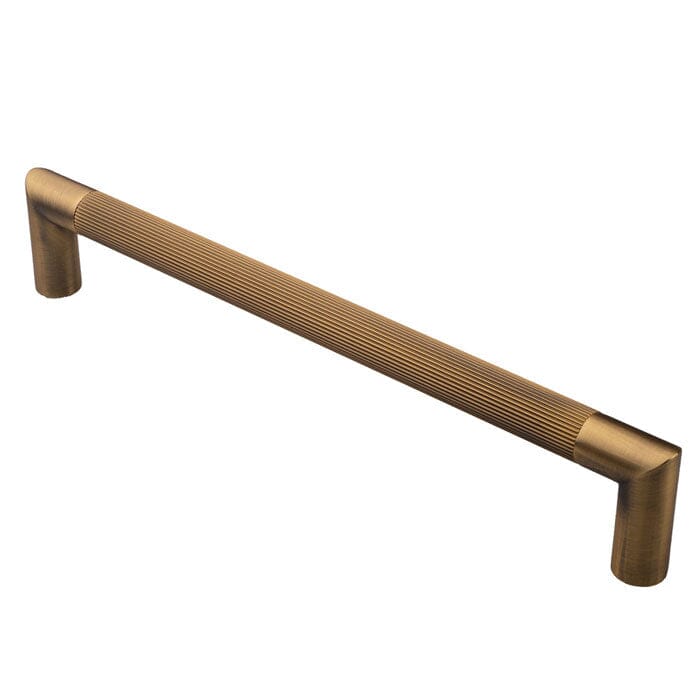 Mitred Lines Pull Handle Serozzetta Antique Brass 
