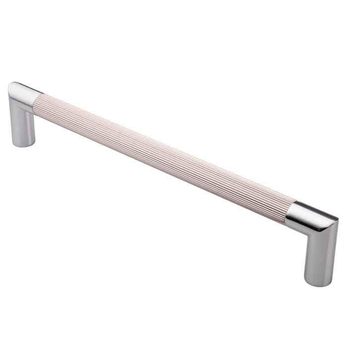Mitred Lines Pull Handle Serozzetta Polished Chrome / Satin Nickel 