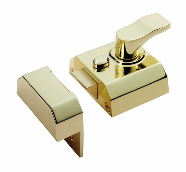 Deadlocking Rim Cylinder Nightlatch 40mm Electro Brassed RCN8340EB