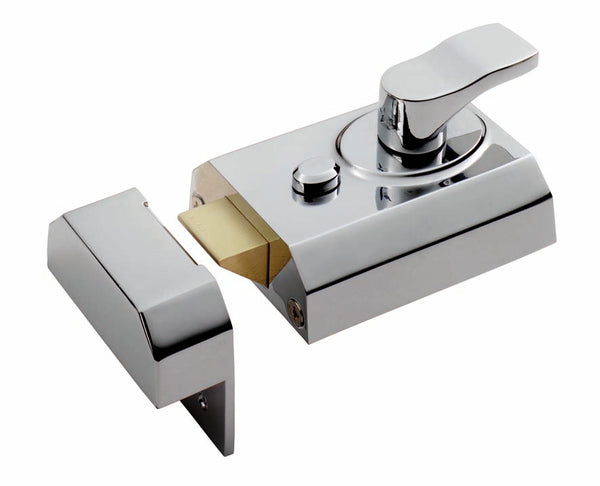 Deadlocking Rim Cylinder Nightlatch 60mm Polished Chrome RCN8360PC