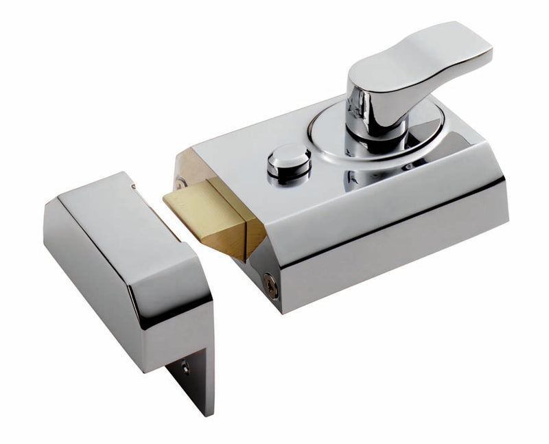 Deadlocking Rim Cylinder Nightlatch 60mm Polished Chrome RCN8360PC