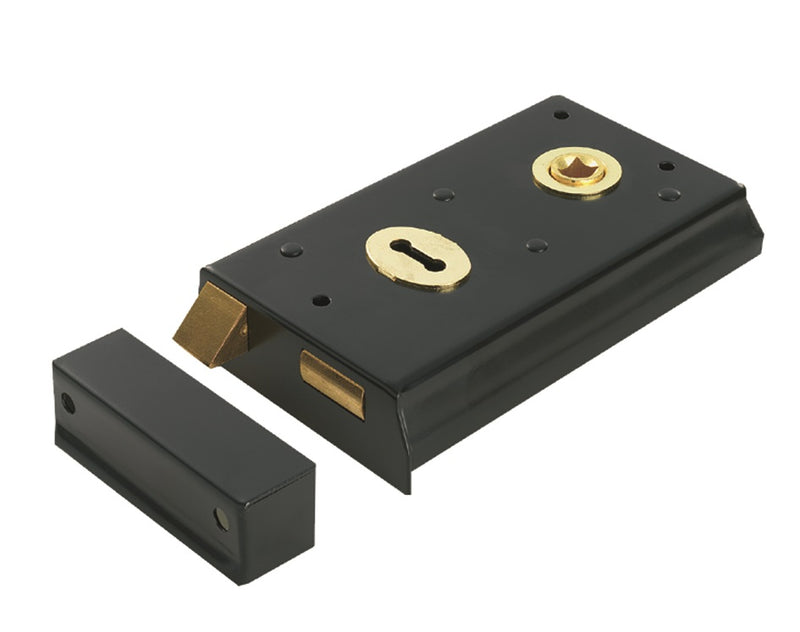 Traditional Rim Deadlock Black Japanned RSE8053JAP
