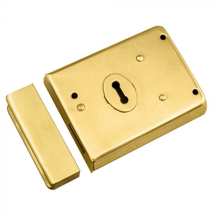 Traditional Rim Deadlock Polished Brass RDE8043PB