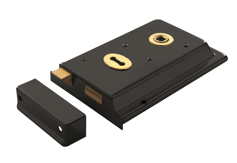 Traditional Rim Deadlock Black Japanned RSE8064JAP