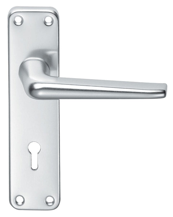 Aluminium Lever on Lock Backplate Lever On Backplate Eurospec Satin Anodised Aluminium 