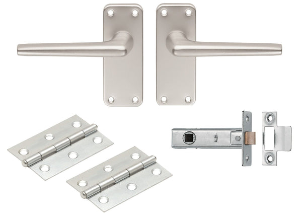 Aluminium Lever Latch Door Pack Lever On Backplate Eurospec Satin Anodised Aluminium 