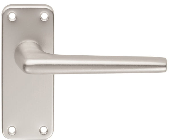 Aluminium Lever on Latch Backplate Lever On Backplate Eurospec Satin Anodised Aluminium 