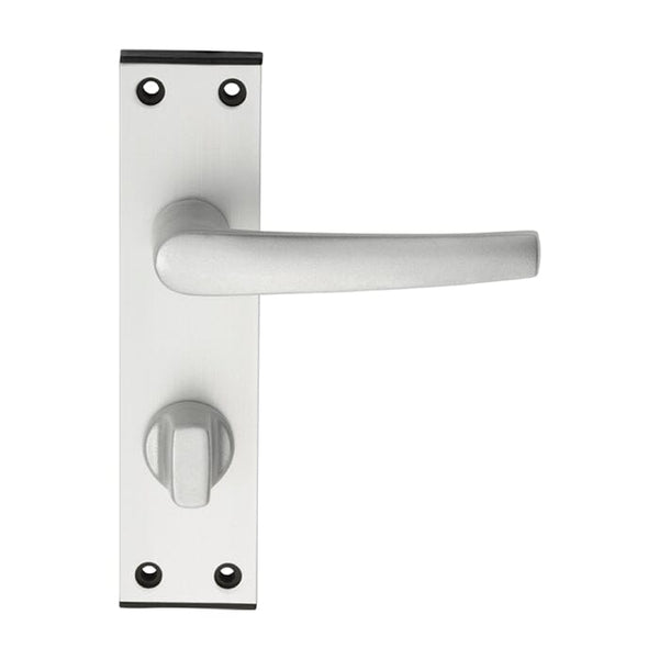 Aluminium MIAL Lever on Bathroom / Privacy Backplate Lever On Backplate Eurospec Satin Anodised Aluminium 