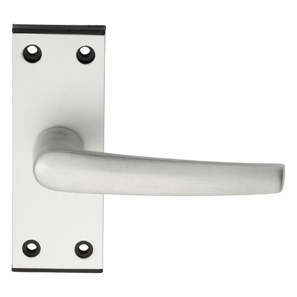 Aluminium MIAL Lever on Latch Backplate Lever On Backplate Eurospec Satin Anodised Aluminium 