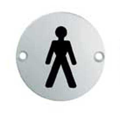 Signage Male Symbol Signage Eurospec Bright Stainless Steel 