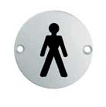 Signage Male Symbol Bright Stainless Steel SEX1011BSS