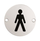 Signage Male Symbol Signage Eurospec Satin Stainless Steel 