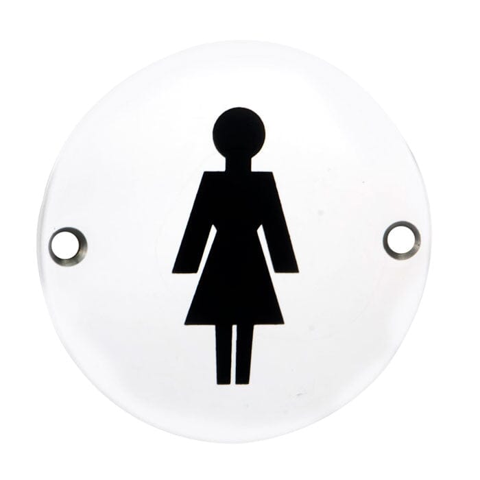 Signage Female Symbol Signage Eurospec Bright Stainless Steel 