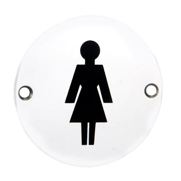 Signage Female Symbol Bright Stainless Steel SEX1012BSS
