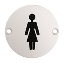 Signage Female Symbol Signage Eurospec Satin Stainless Steel 
