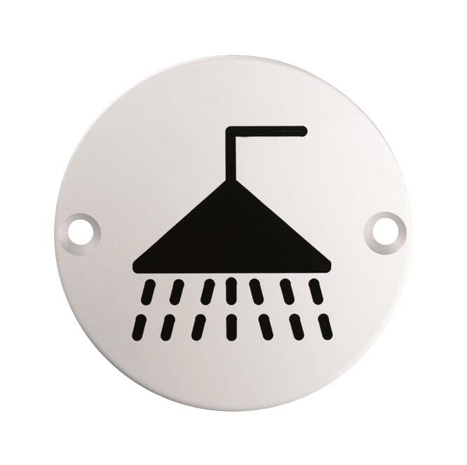 Signage Shower Symbol Signage Eurospec Satin Stainless Steel 