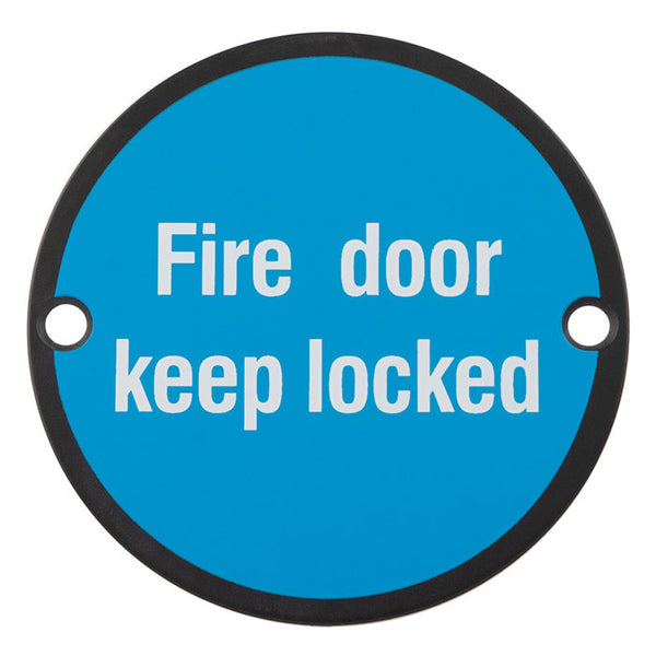 Signage Fire Door Keep Locked Matt Black SEX1015MB