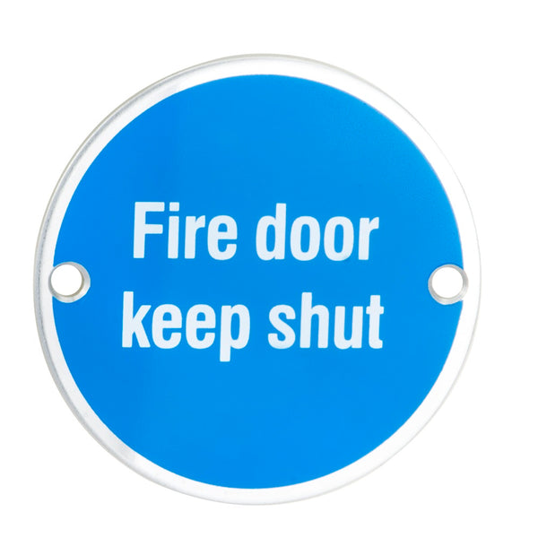 Fire Door Keep Shut Symbol Satin Anodised Aluminium SEX4016SAA