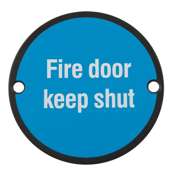 Signage Fire Door Keep Shut Matt Black SEX1016MB