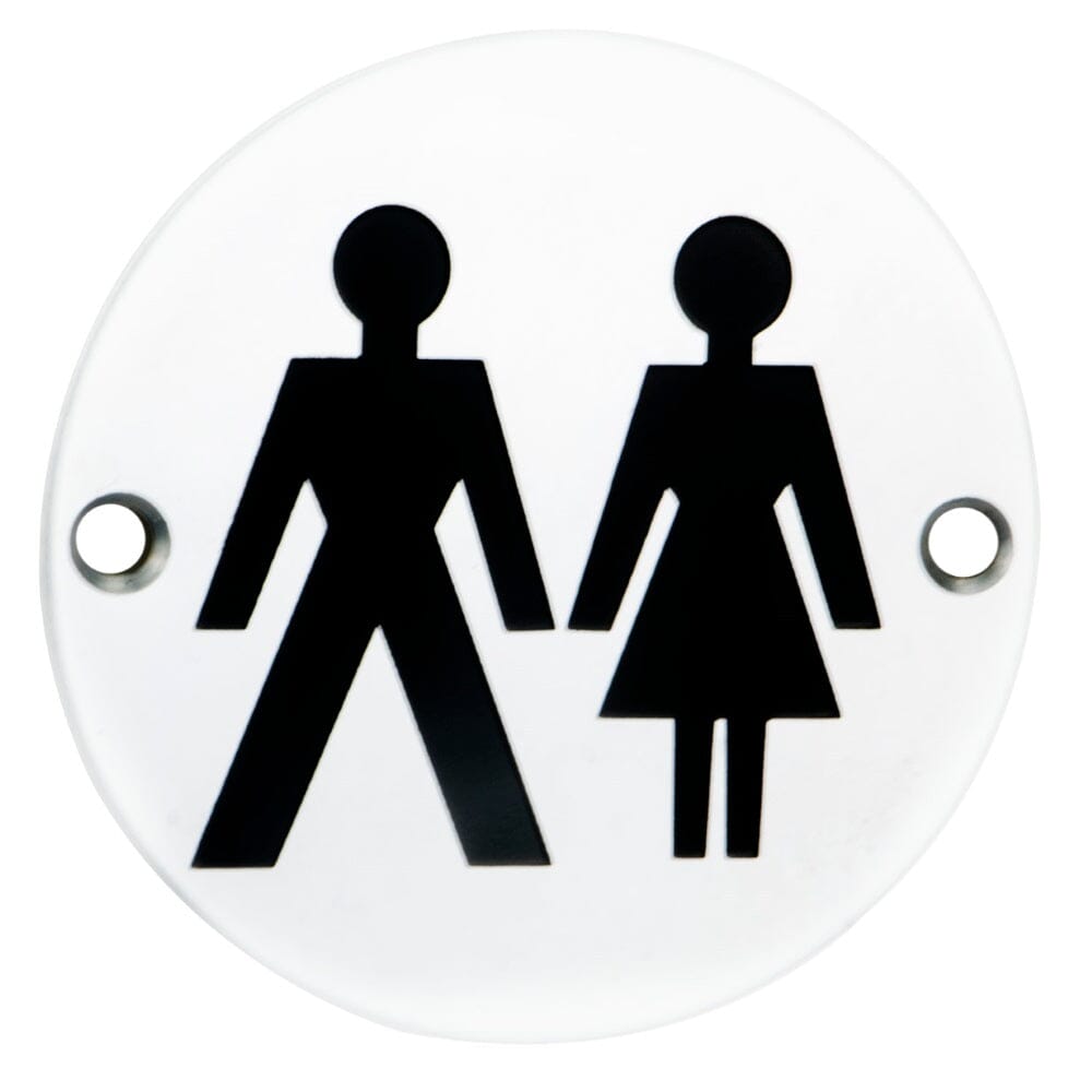 Unisex Symbol Signage Eurospec Satin Anodised Aluminium 