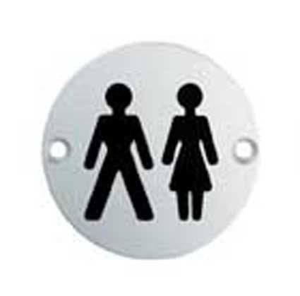 Signage Unisex Symbol Bright Stainless Steel SEX1018BSS