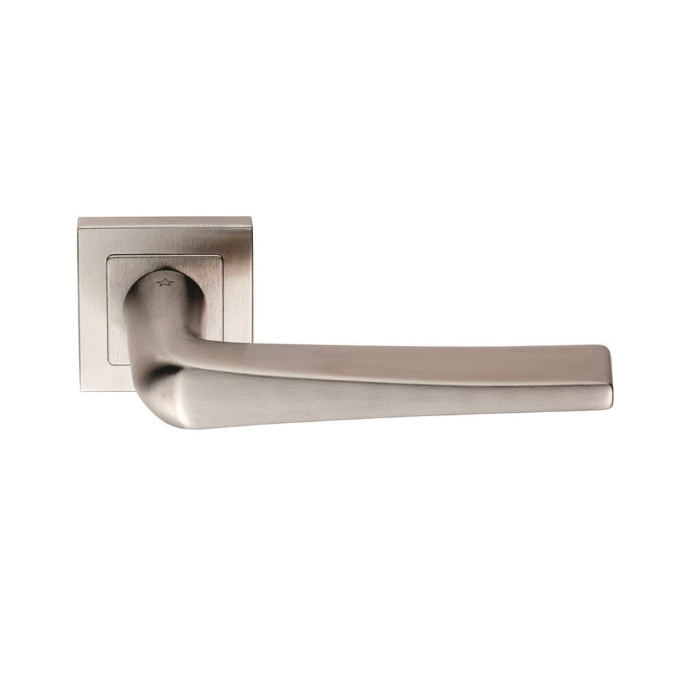 Plaza Designer Lever on Sprung Square Rose (Latch & Hinges Included) Lever On Rose Eurospec Satin Stainless Steel 