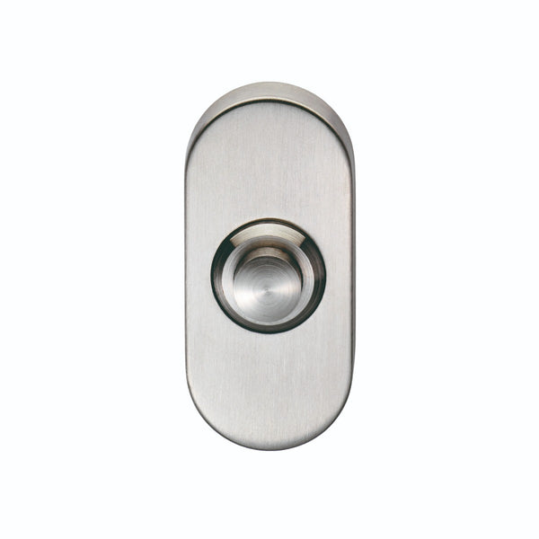 Eurospec Oblong Bell Push 64 X 30mm Concealed Fix Satin Stainless Steel SWE1030SSS
