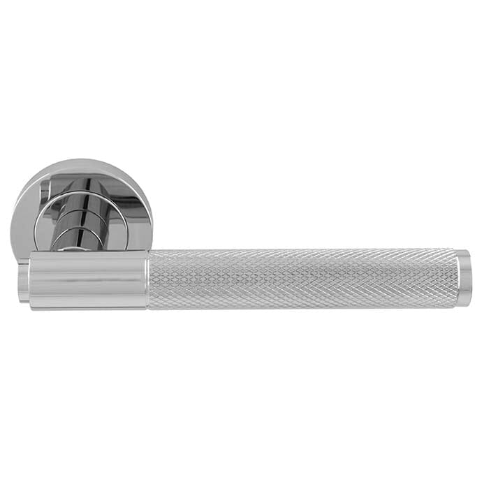 Syntax Lever On round Rose (Latch & Hinges Included) Lever On Rose Manital Polished Chrome 