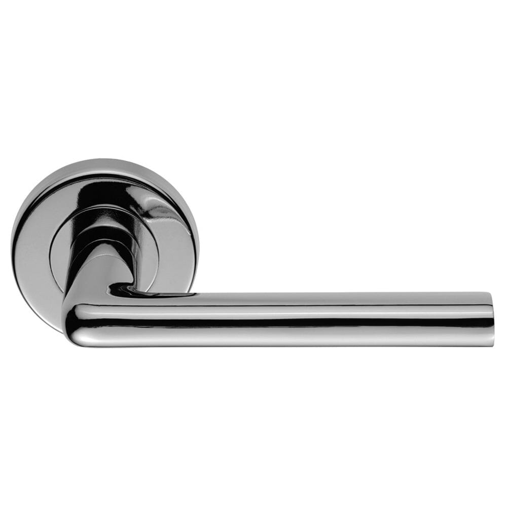 Serozzetta Uno Lever on Round Rose (Latch & Hinges Included) Lever On Rose Serozzetta Polished Chrome 