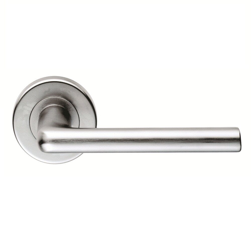 Serozzetta Uno Lever on Round Rose (Latch & Hinges Included) Lever On Rose Serozzetta Satin Chrome 