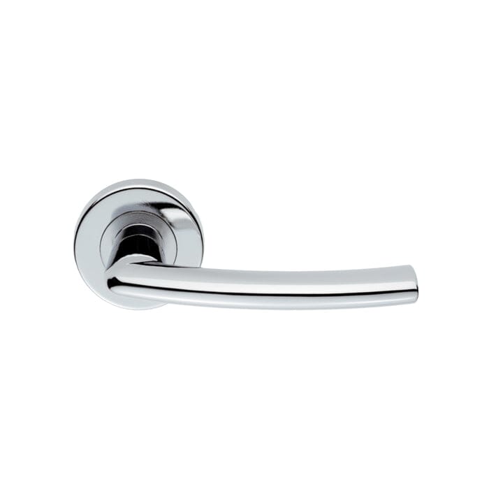 Serozzetta Dos Lever on Round Rose (Latch & Hinges Included) Lever On Rose Serozzetta Polished Chrome 