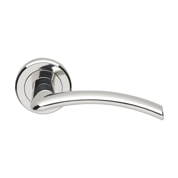 Serozzetta Tres Lever on Round Rose (Latch & Hinges Included) Lever On Rose Serozzetta Polished Chrome 