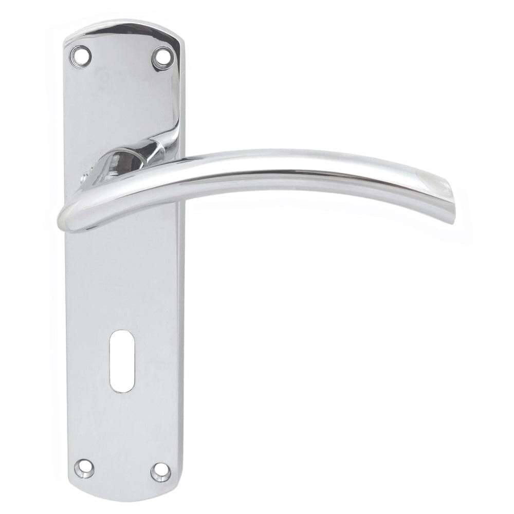 Serozzetta Tres Lever on Lock Backplate (Latch & Hinges Included) Lever On Backplate Serozzetta Polished Chrome 