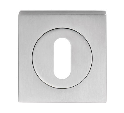 Serozzetta Square Standard Lock Profile Escutcheon Satin Chrome SZM003SQSC