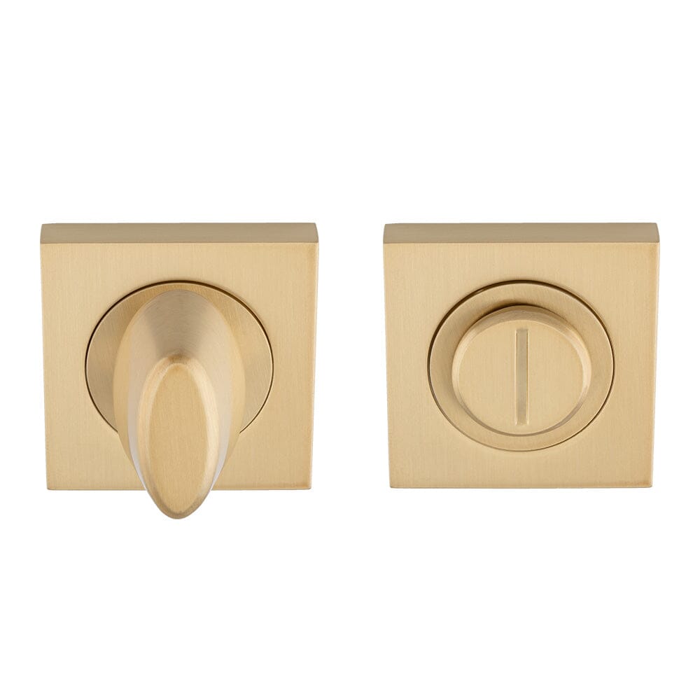 Serozzetta Square Thumbturn and Release 51mm x 51mm Turn & Release Serozzetta Satin Brass 