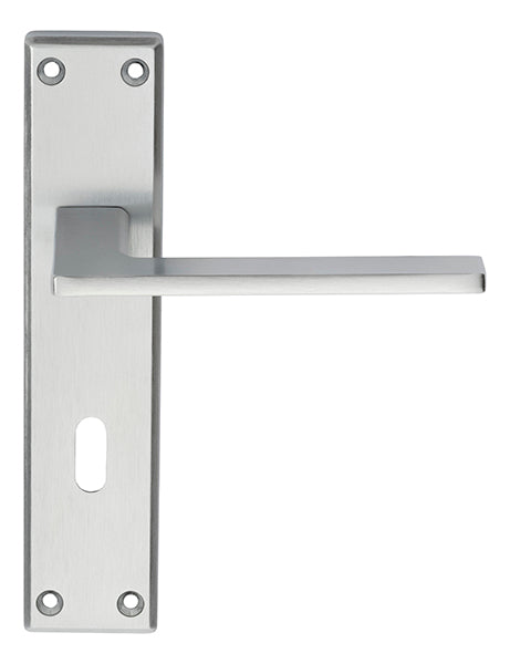 Serozzetta Zone Lever on Lock Backplate Satin Chrome SZM034SC