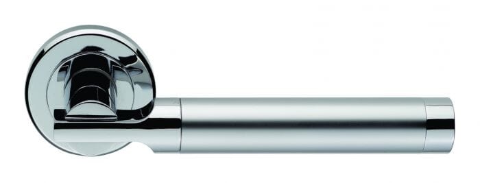 Serozzetta Azul Lever on Round Rose (Latch & Hinges Included) Lever On Rose Serozzetta Satin / Polished Chrome Dual Finish 