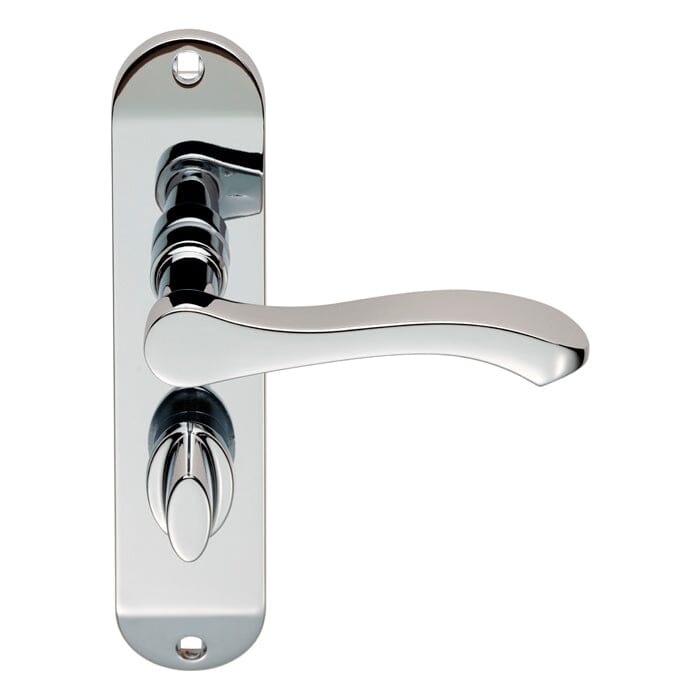 Serozzetta Lever on Bathroom Backplate (Latch & Hinges Included) Lever On Backplate Serozzetta Polished Chrome 