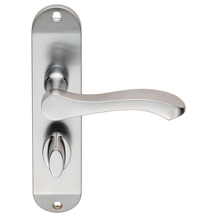 Serozzetta Lever on Bathroom Backplate (Latch & Hinges Included) Lever On Backplate Serozzetta Satin Chrome 