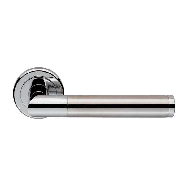 Serozzetta Trend Lever on Round Rose Polished Chrome / Satin Nickel SZM160CPSN